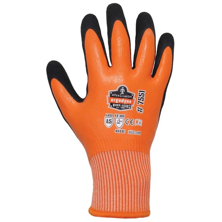 Proflex By Ergodyne Orange Coated Waterproof Winter Work Gloves, 2XL, A5, PK144 7551-CASE